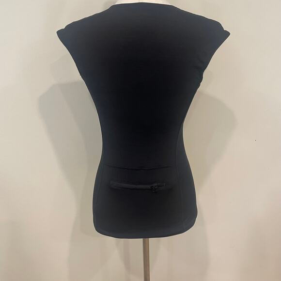 Athleta Pacifica Ruched Rash Guard 1/2 Zip Black Top Sz XS - Picture 6 of 9